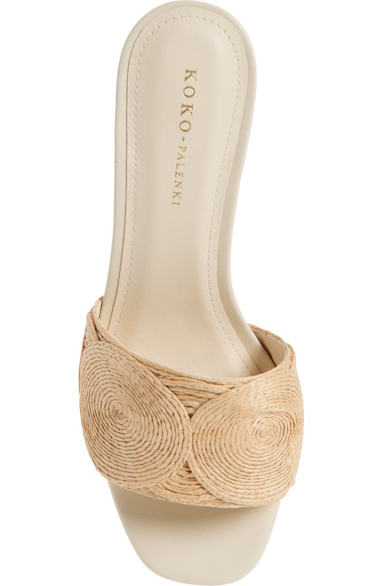 KOKO + PALENKI Silan Kitten Heel Slide Sandal, Alternate, color, Natural Raffia