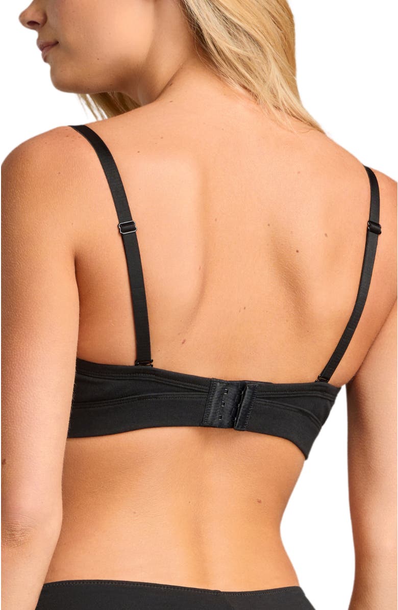 Siella Organic Cotton Lace Balconette Bra, Alternate, color, Black