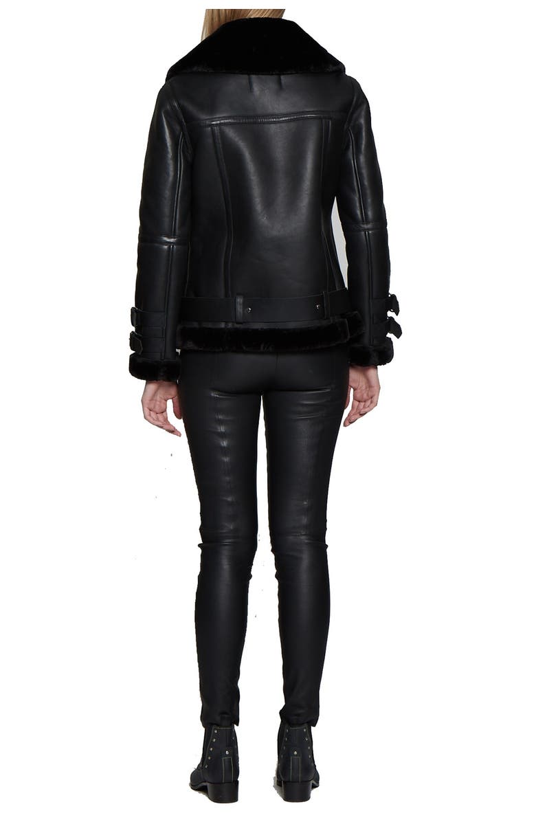 Walter Baker Whitney Faux Fur Trim & Leather Zip Jacket, Alternate, color, 