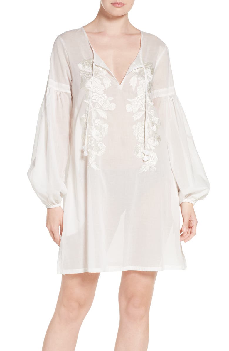 Natori Cebu Peasant Sleep Shirt, Main, color, Warm White