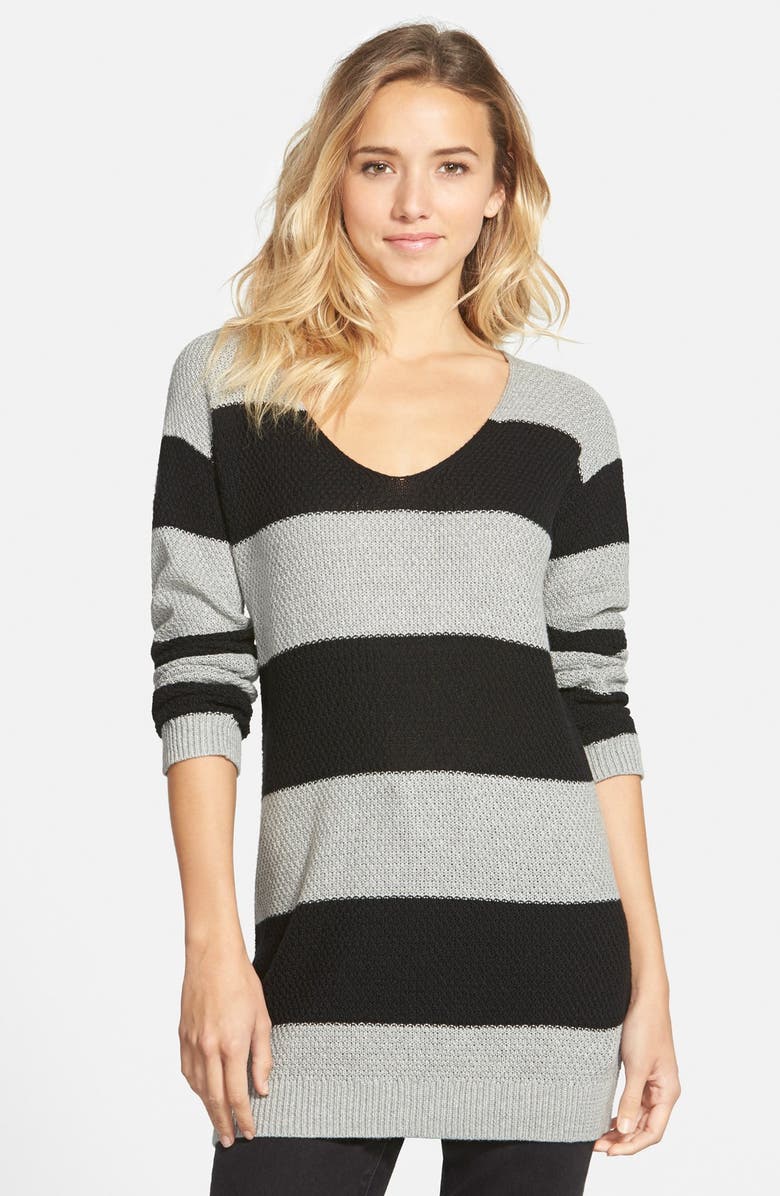 BP. Textured Knit Stripe Tunic, Main, color, 