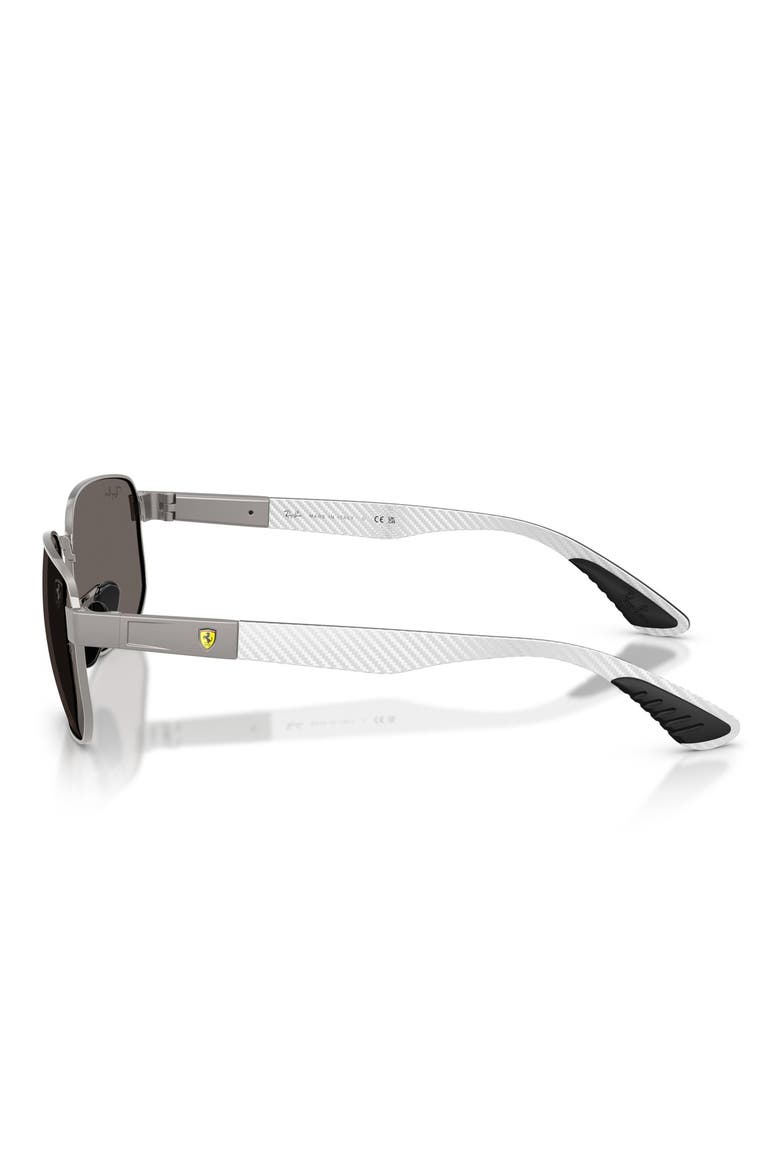 59mm Ferrari Irregular Sunglasses, Alternate, color, GUNMETAL / DARK GREY