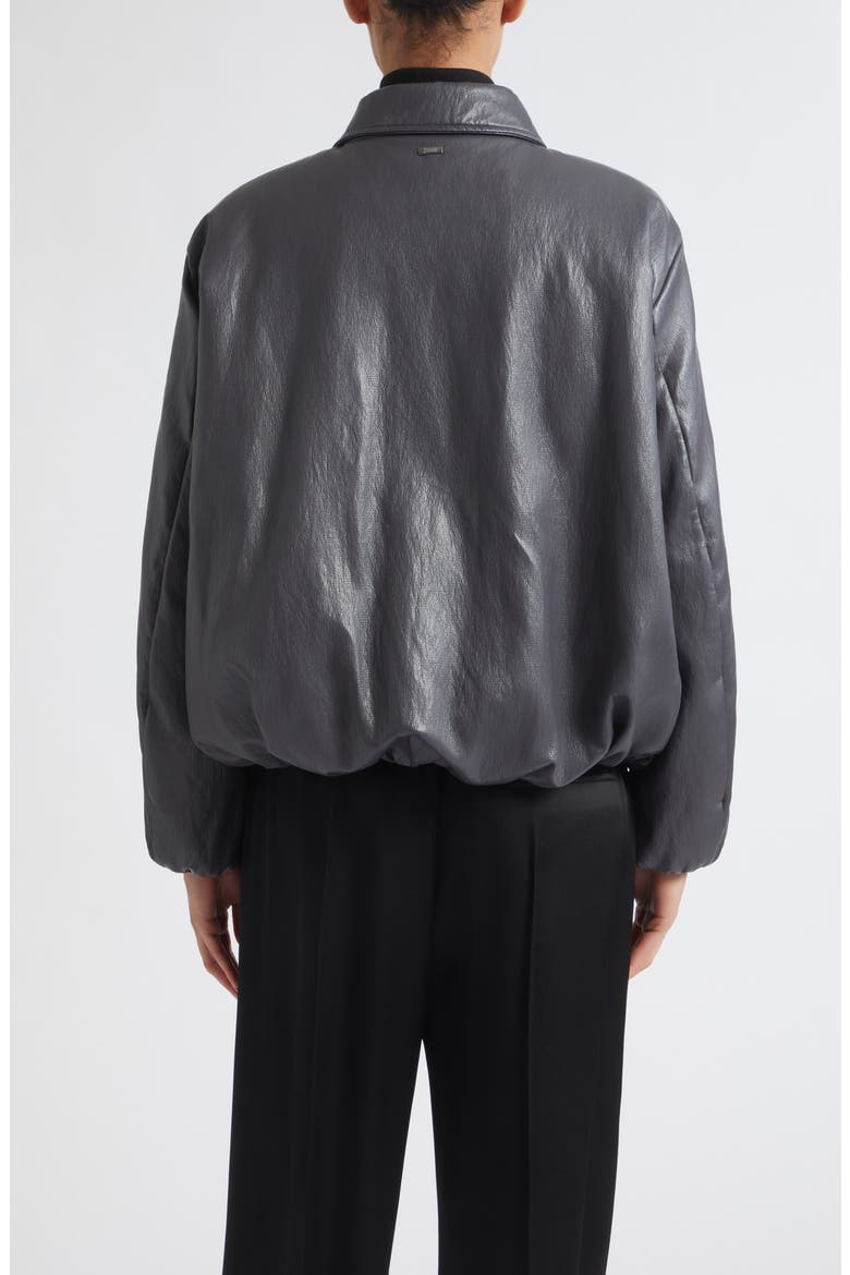 Faux Leather Bomber Jacket, Alternate, color, 9487 CHARCOAL