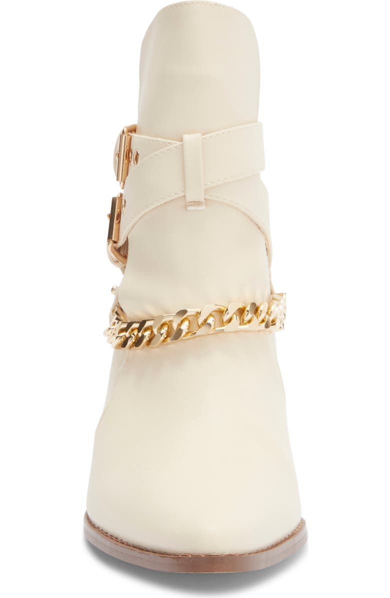 Matisse Jill Buckle Chain Trim Bootie, Alternate, color, Ivory Synthetic