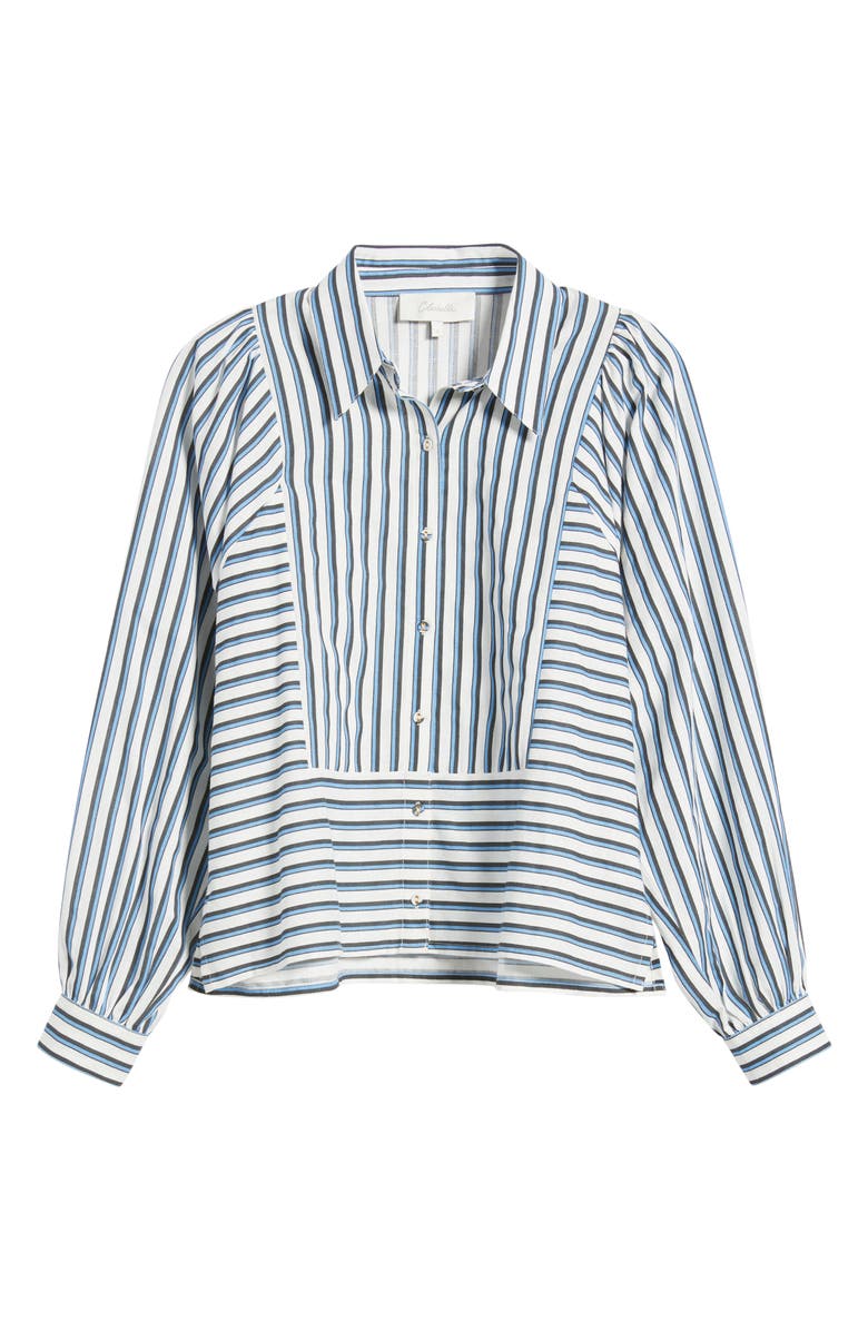 Cleobella Isadora Stripe Cotton & Linen Shirt, Alternate, color, 