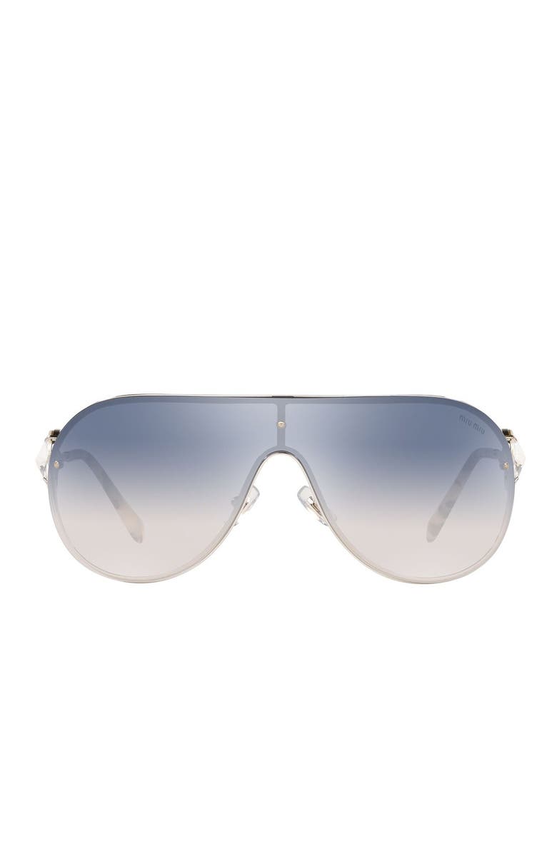 Miu Miu Pilot Sunglasses, Alternate, color, Silver
