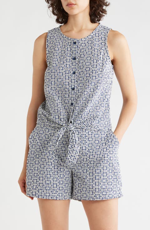 Socialize Eyelet Tie Hem Tank