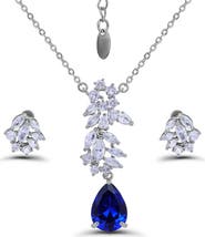 Christian Siriano New York Pear Cluster Pendant Necklace & Drop Earrings Set