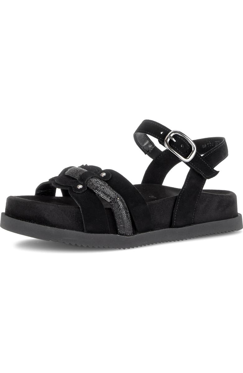 Gabor Ankle Strap Sandal, Main, color, Black