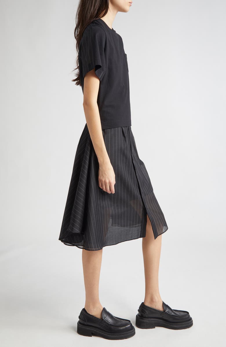 Sacai Stripe Organza & Jersey, Alternate, color, 