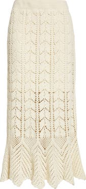 Zimmermann Awaken Crochet Midi Skirt