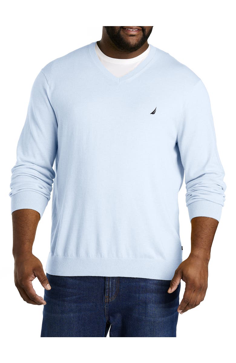 Nautica Big & Tall Navtech Crewneck Sweater, Main, color, Skyway