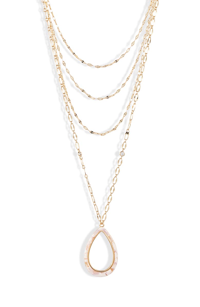 Ettika Multistrand Teardrop Pendant Necklace, Main, color,