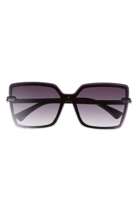 141mm Gradient Rimless Square Sunglasses
