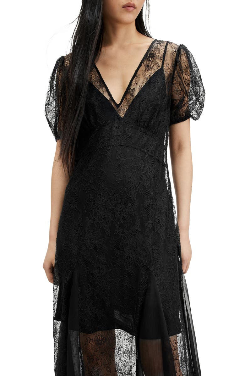 AllSaints Rayna Lace Dress, Alternate, color, 
