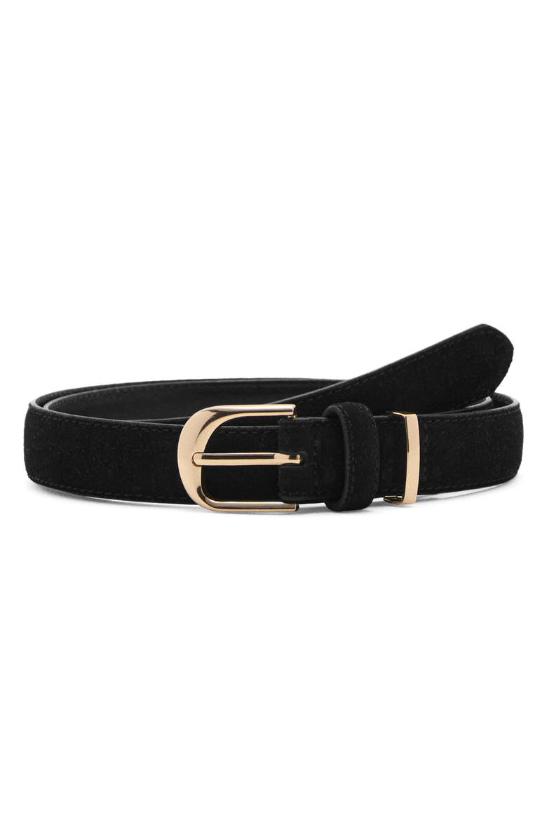 MANGO Leather Belt, Main, color, 