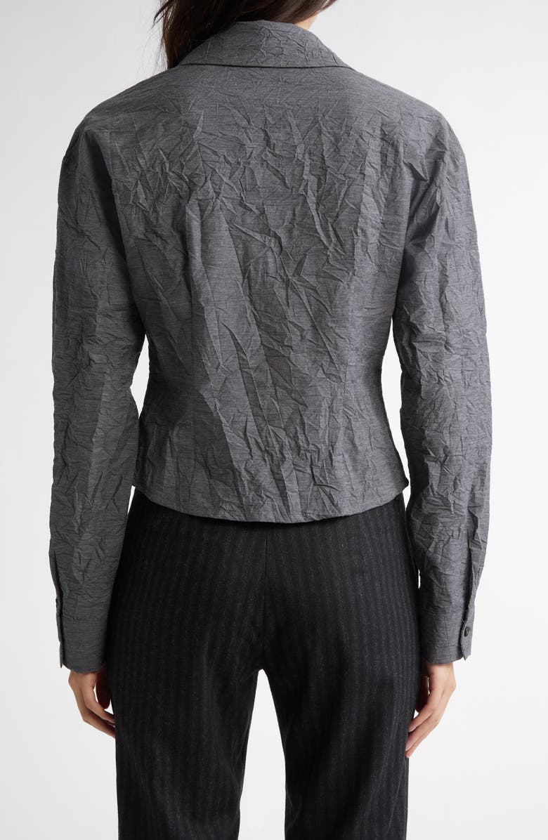 Paloma Wool Magalita Crop Crinkle Cotton Blend Button-Up Shirt, Alternate, color,