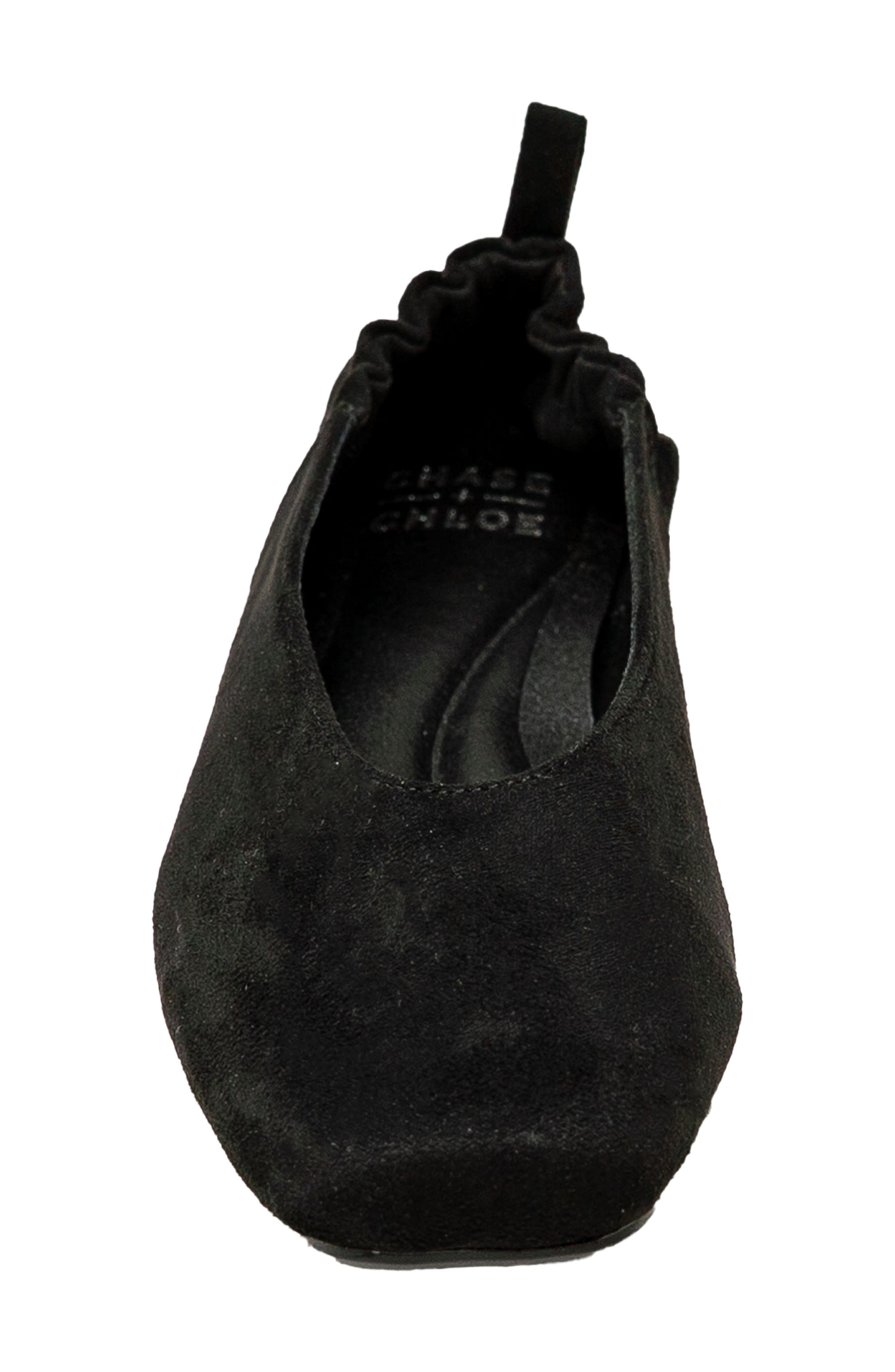 Namari Square Toe Leather Flat, Alternate, color, BLACK SUEDE