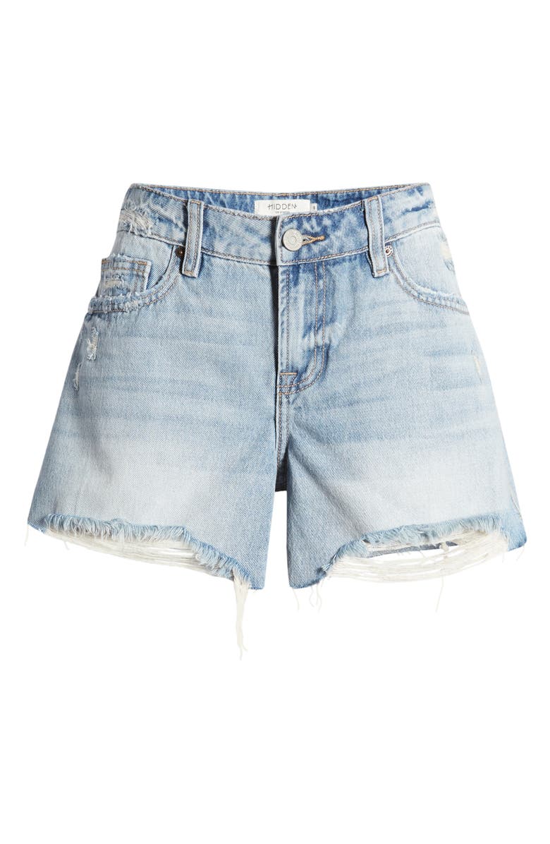 HIDDEN JEANS Mid Rise Denim Cutoff Shorts, Alternate, color,