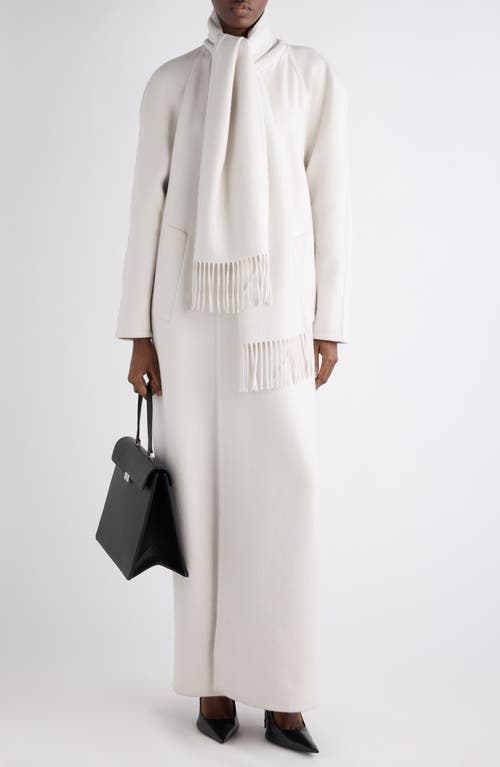 Balenciaga Scarf Cashmere Single-breasted Maxi Coat In White