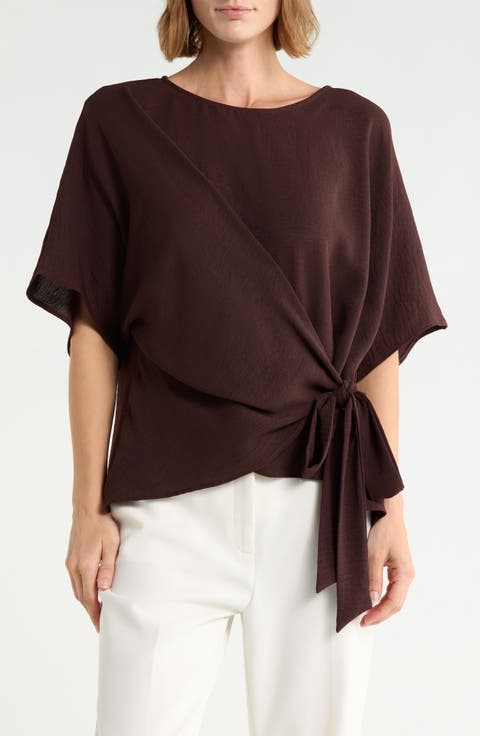 Side Tie Short Sleeve Top