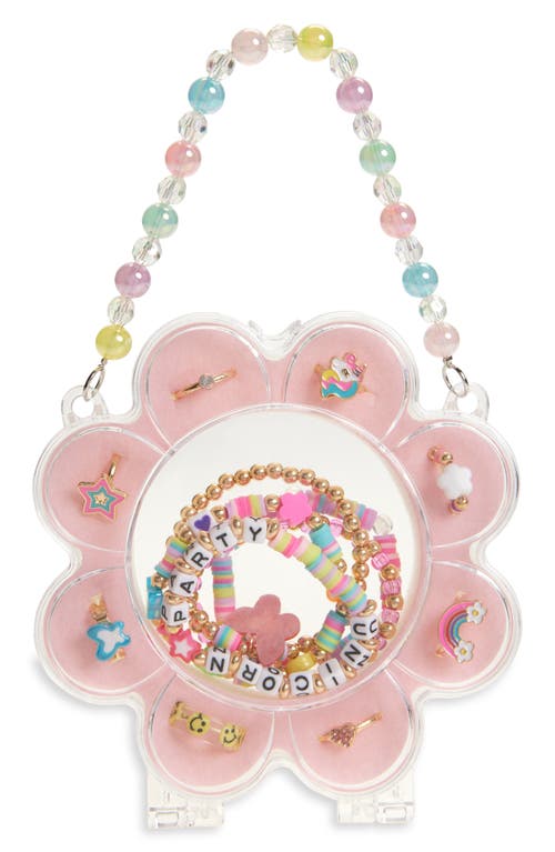 Capelli New York Kids' 13-piece Unicorn Vibes Beaded Ring & Bracelet Set In Pink