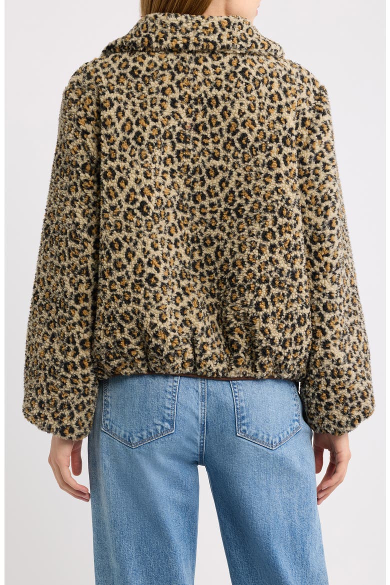 The Vail Leopard Print Fleece Jacket, Alternate, color, TAN LEOPARD