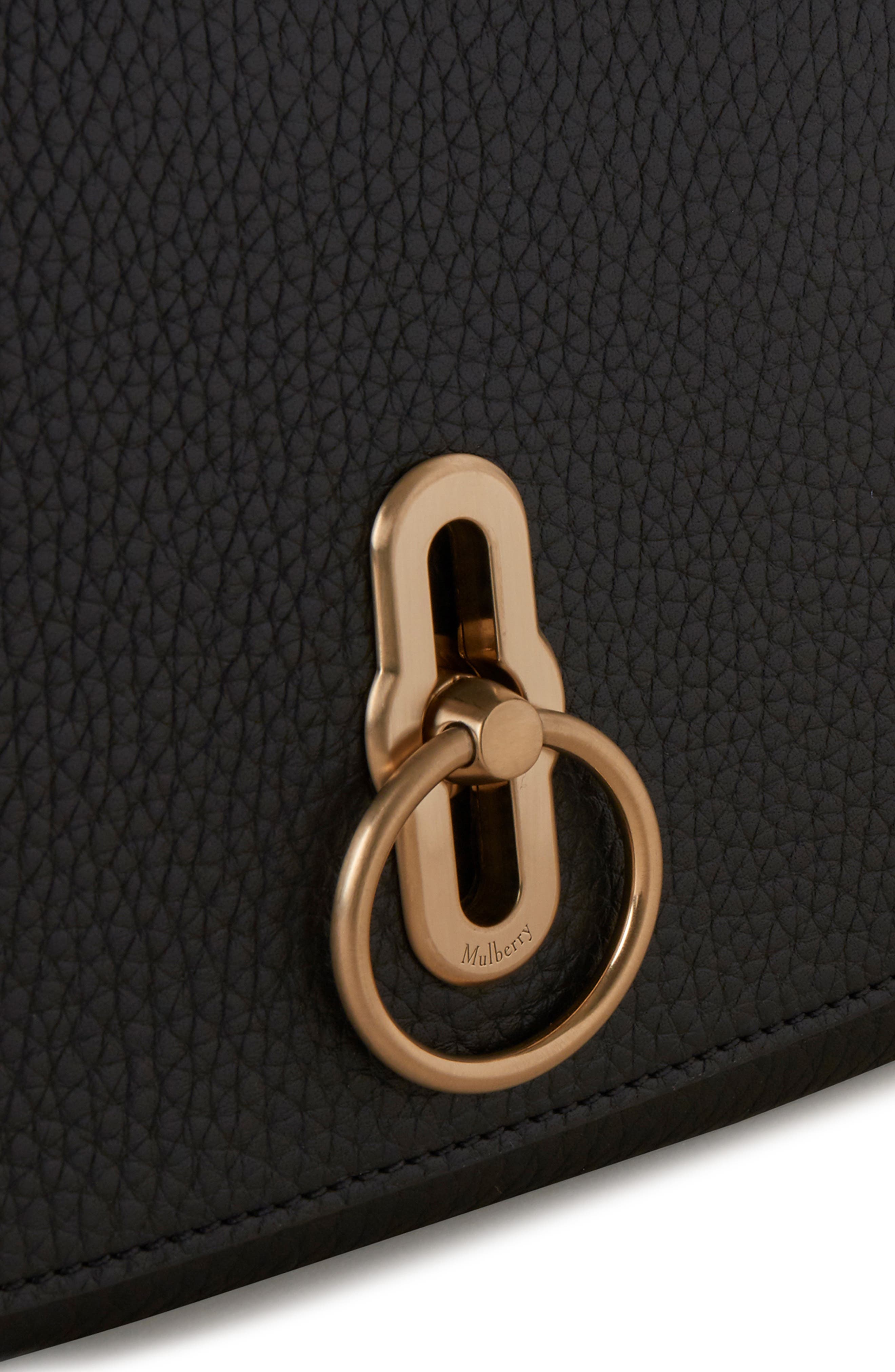 Soft Amberley Leather Shoulder Bag, Alternate, color, BLACK
