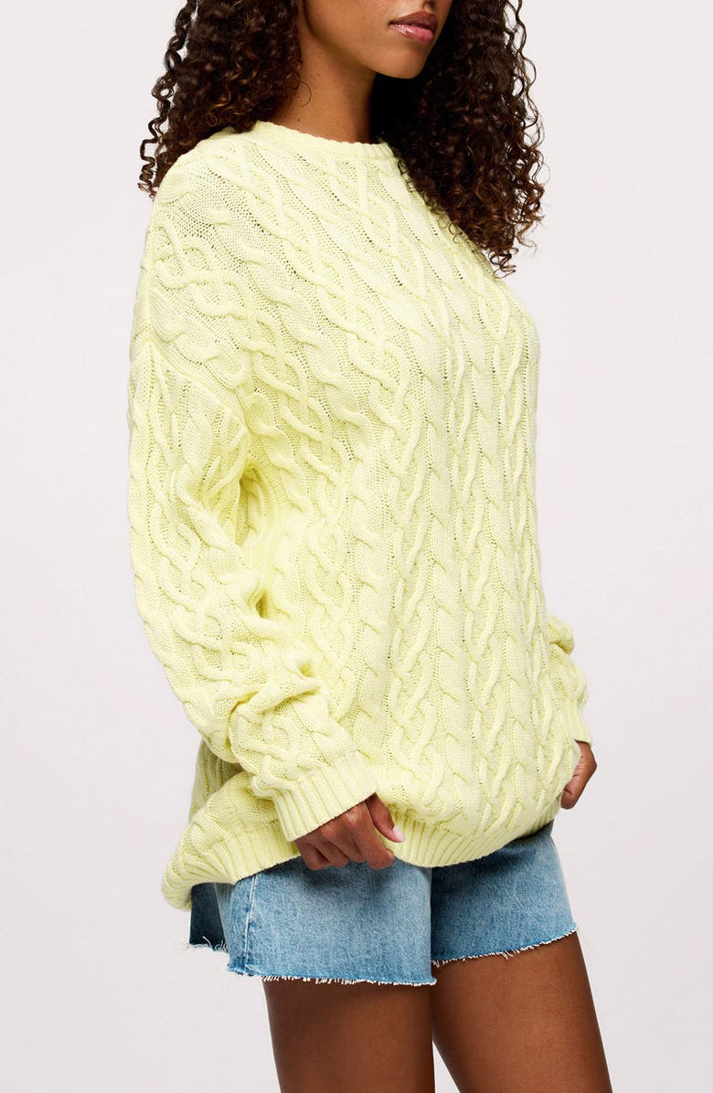 nuuds Sailing Cable Stitch Sweater, Alternate, color, Lemon