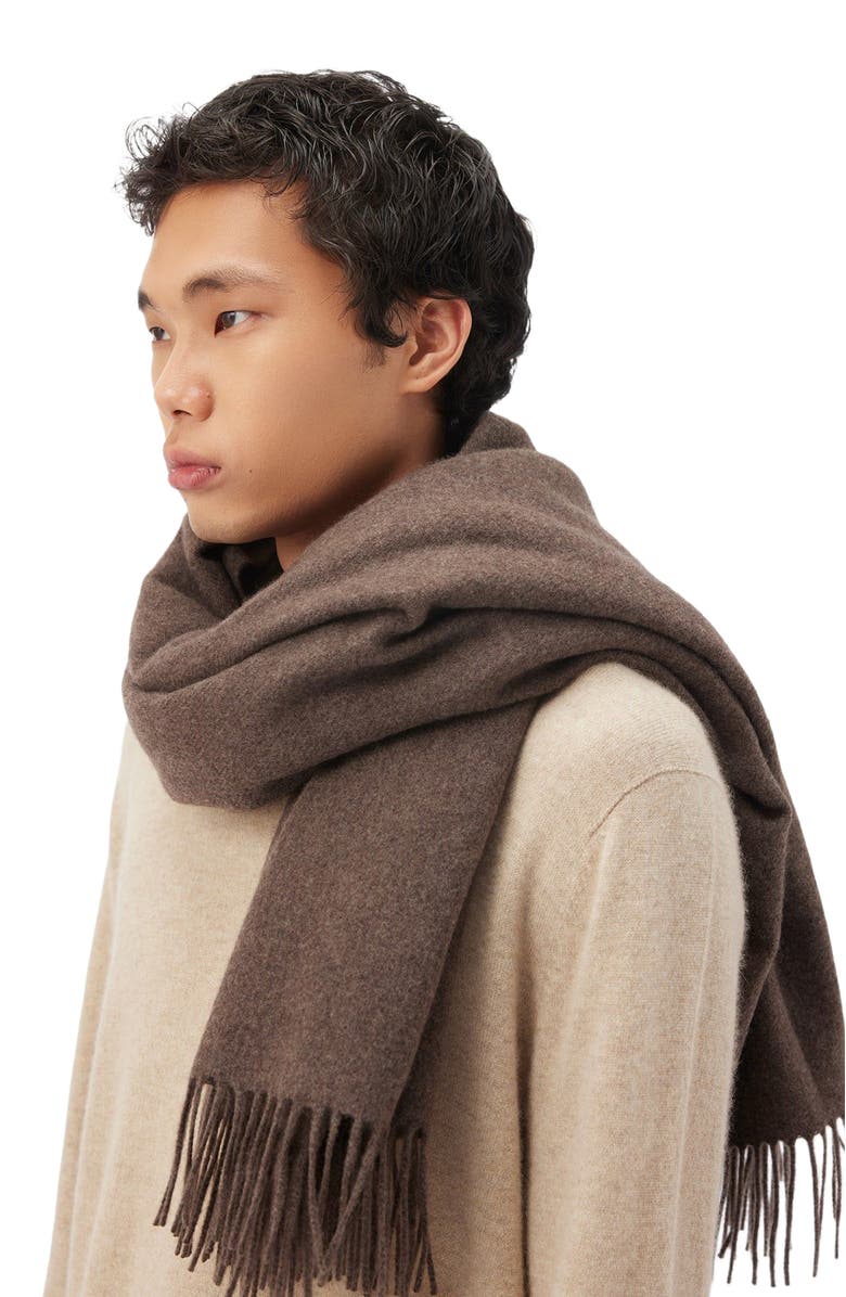 GOBI Mongolian Cashmere Medium Fringe Blanket, Alternate, color, Cocoa