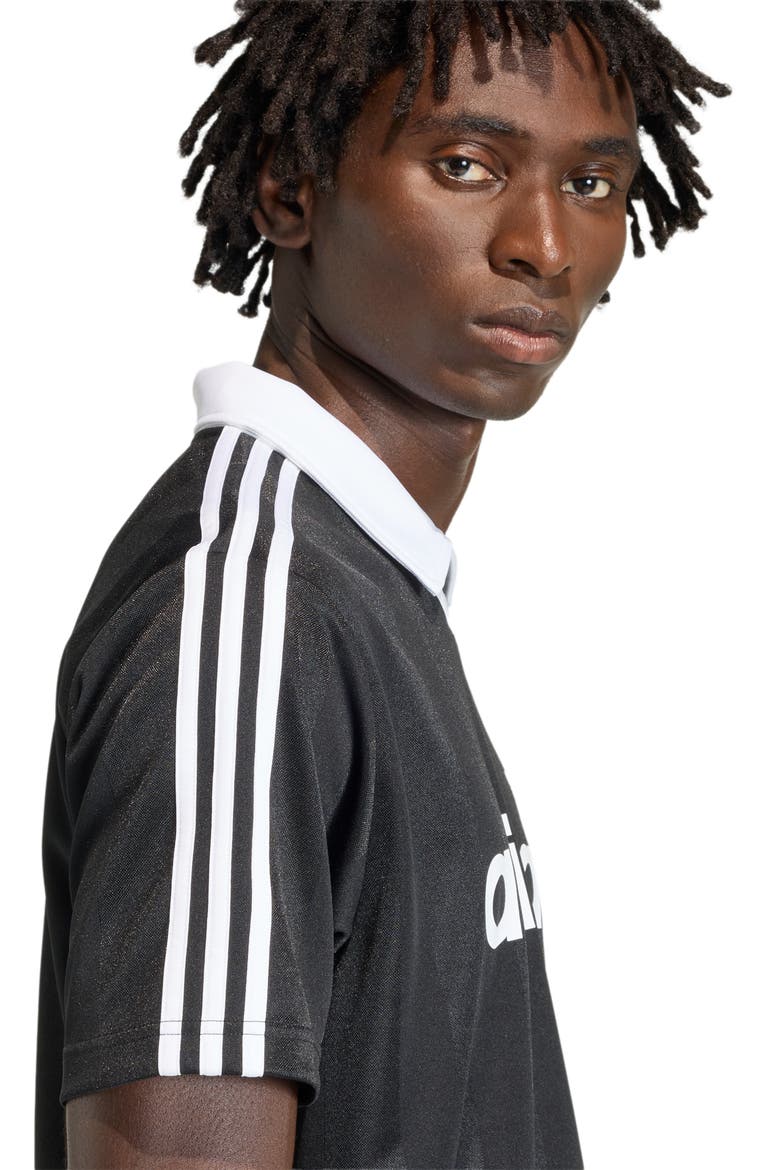 Short Sleeve Stripe Soccer Jersey, Alternate, color, BLACK