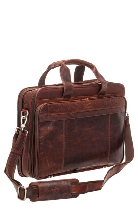 Double Compartment Leather Briefcase