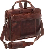 Mancini Double Compartment Leather Briefcase