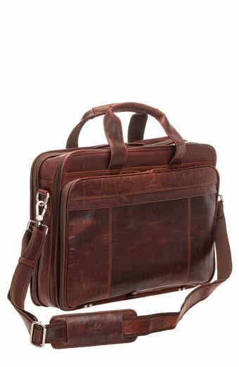 Mancini Double Compartment Leather Briefcase