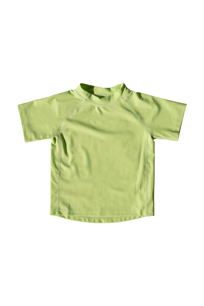 Kids Short Sleeve Rash Guard, UPF 50+ Swim Shirt, Alternate, color, GREEN