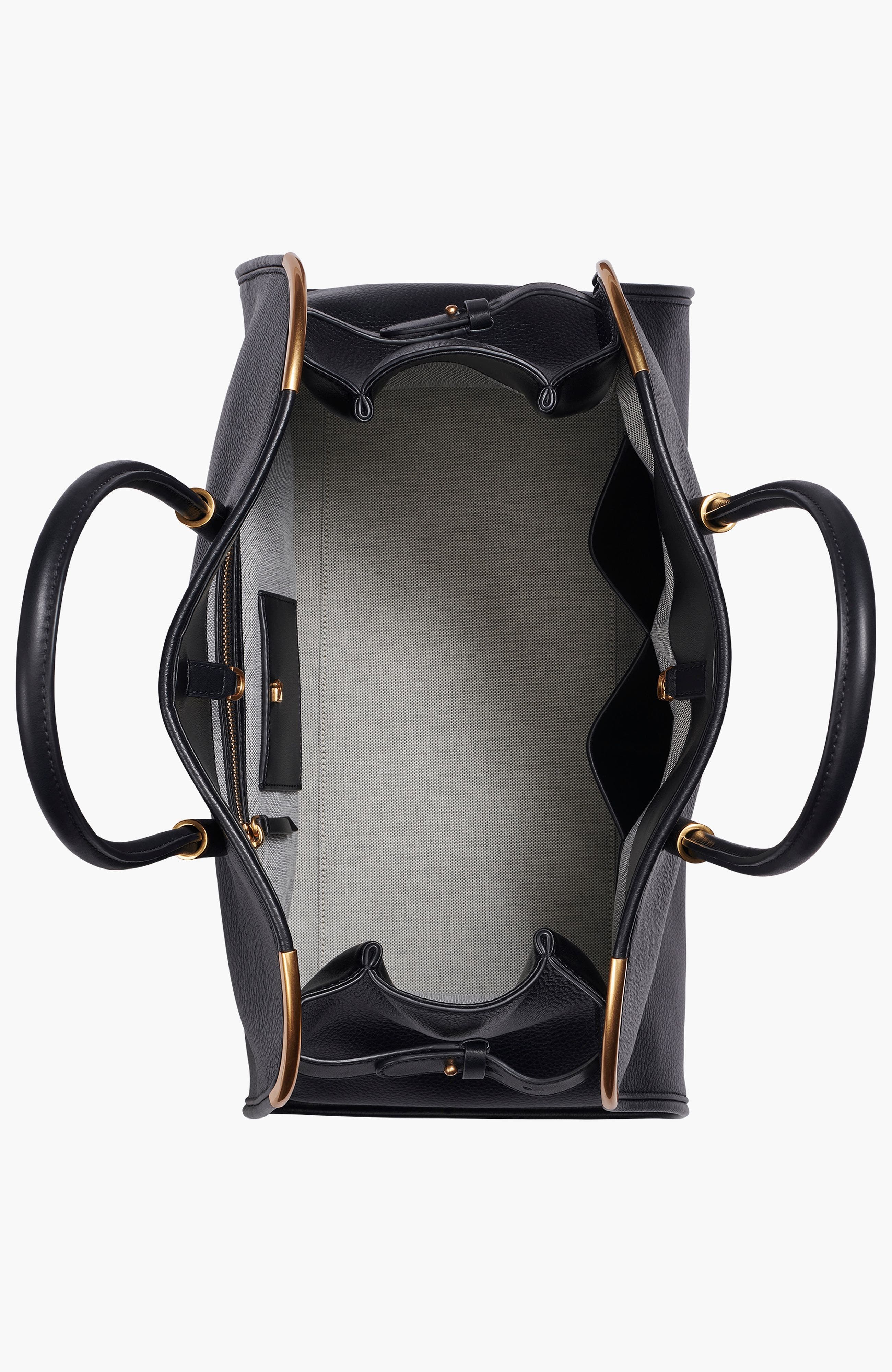 Donna Karan New York Satin Oversized Tote, Alternate, color, Black/Gold