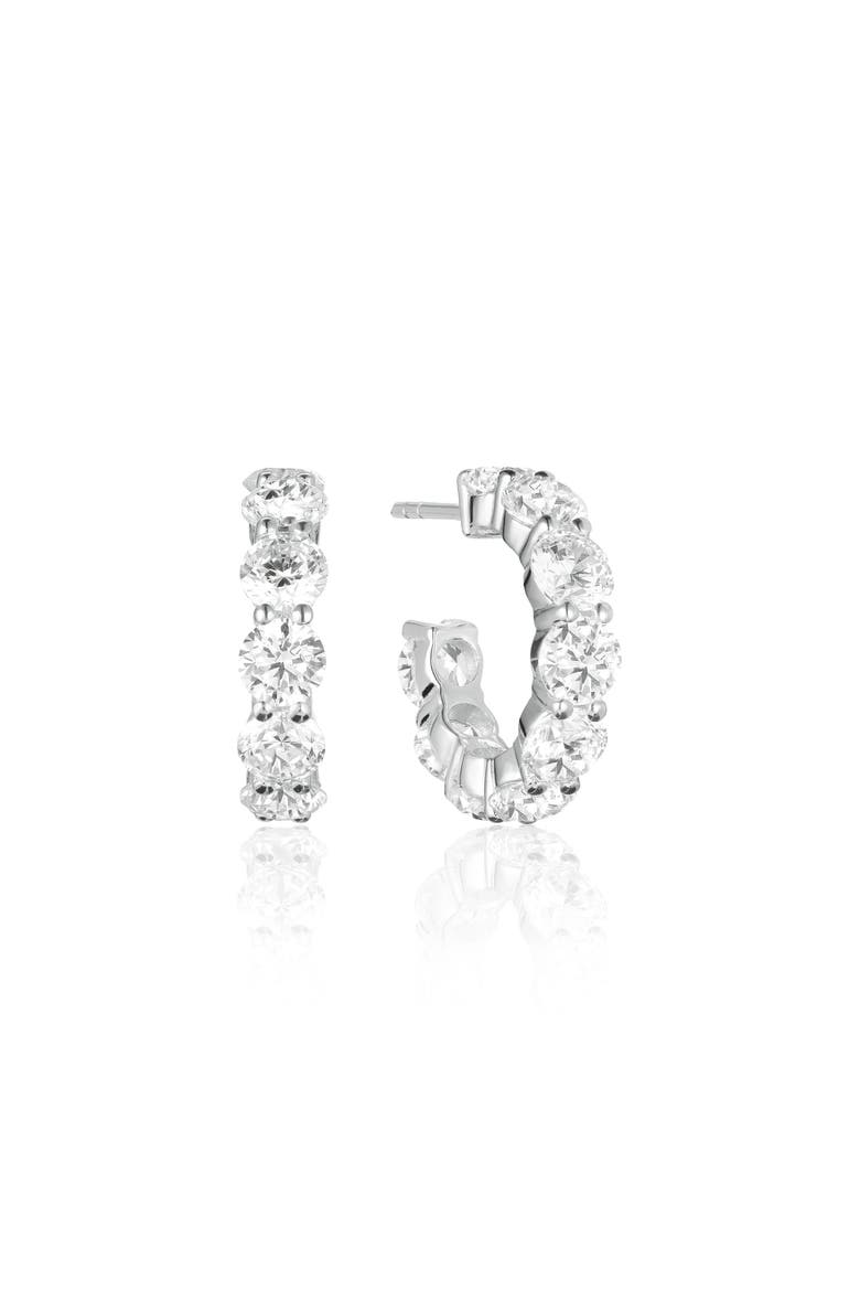 Earrings Belluno Creolo, Main, color, Sterling Silver