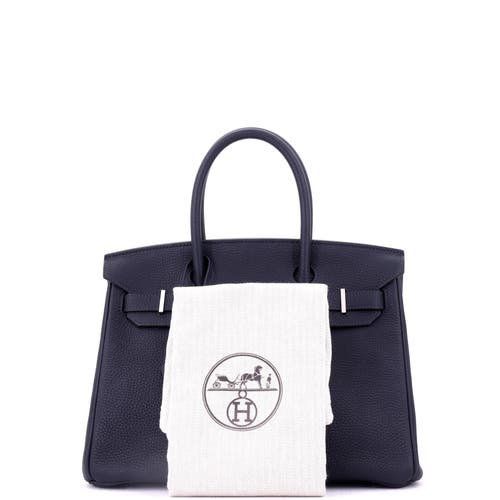 Pre-owned Hermes Hermes Birkin Handbag Verso Togo With Palladium Hardware 30 In Blue