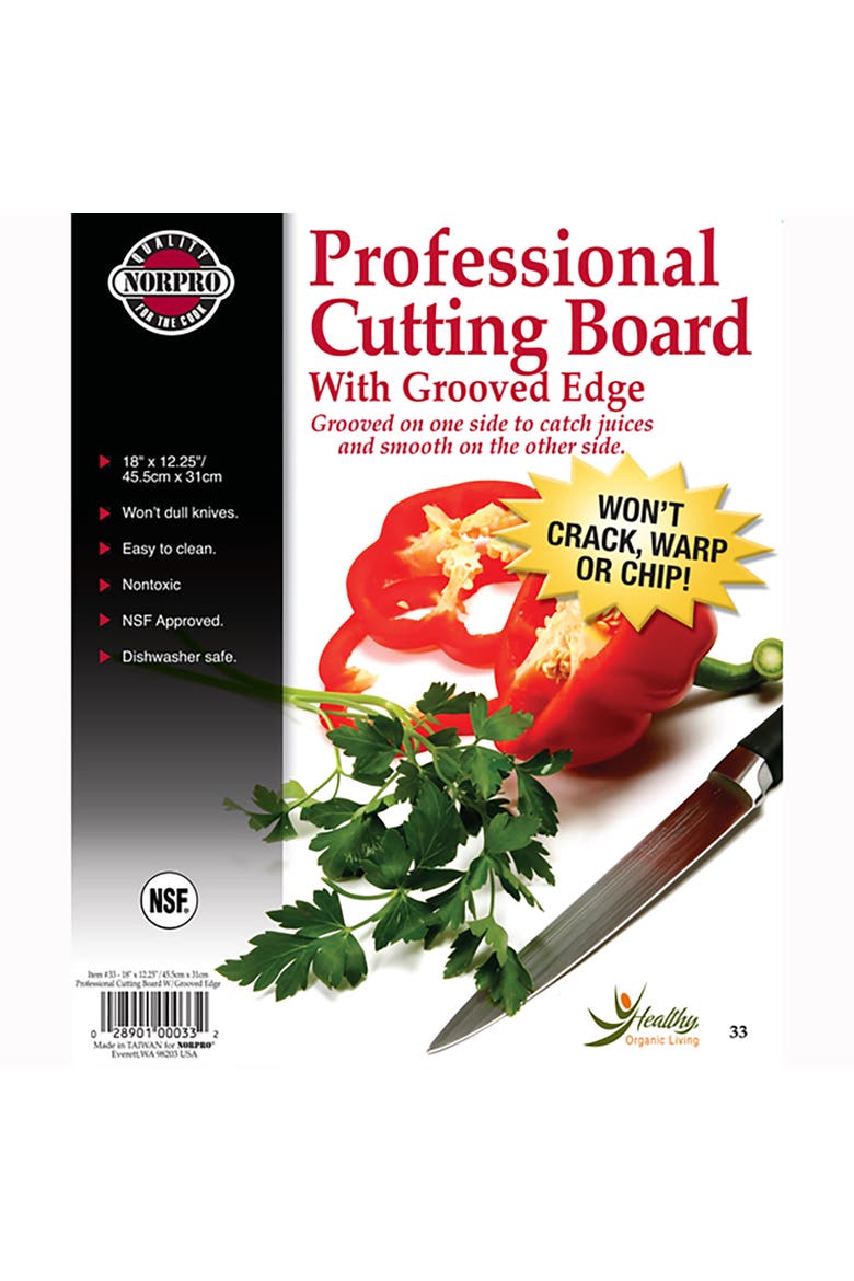 Professional 12-Inch x 18-Inch Cutting Board with Juice Groove, White, Alternate, color, White