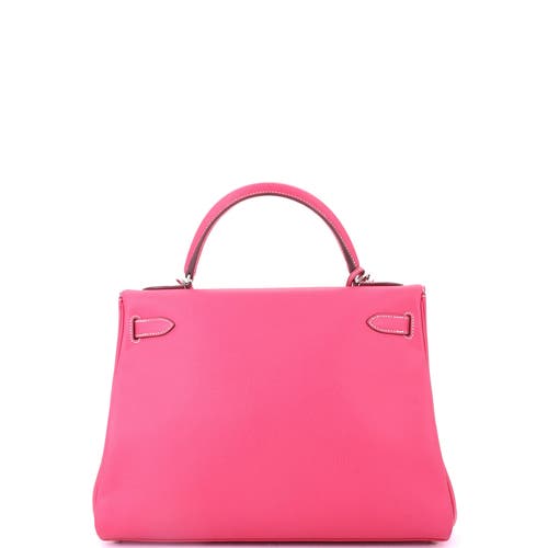 Pre-owned Hermes  Hermes Kelly Handbag Pink Epsom With Palladium Hardware 32