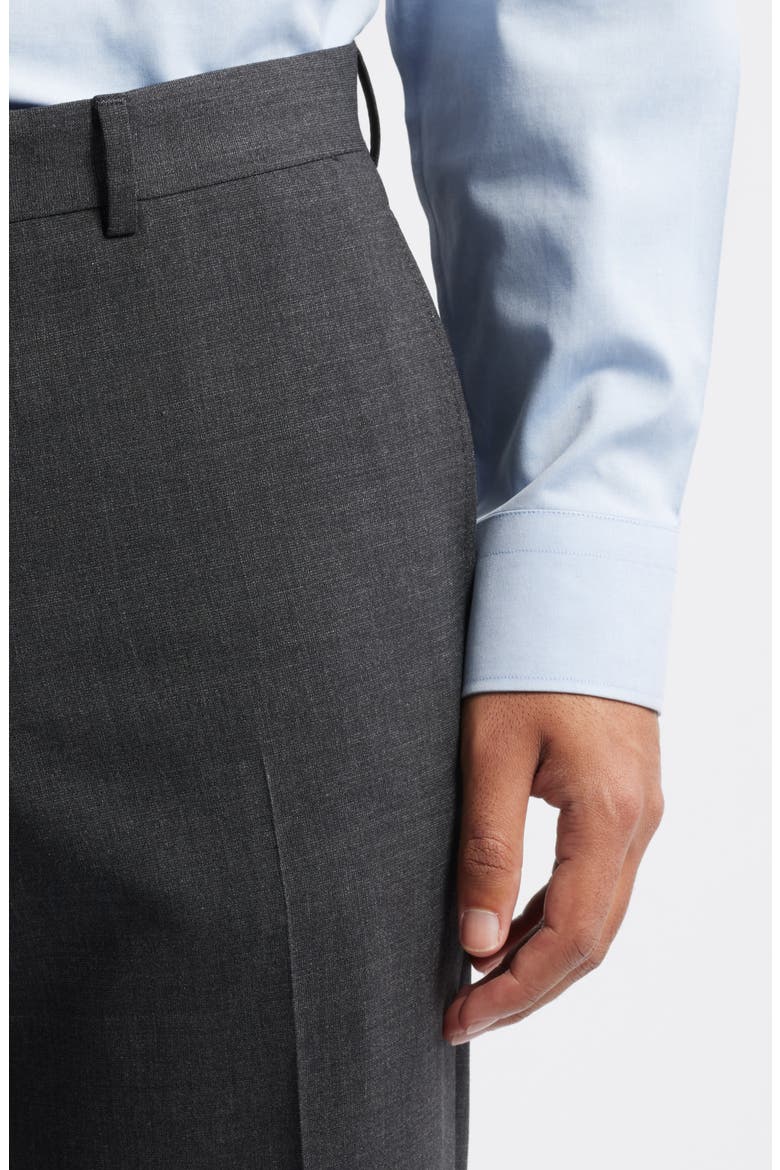 Patrick Flat Front Stretch Wool Dress Pants, Alternate, color, CHARCOAL