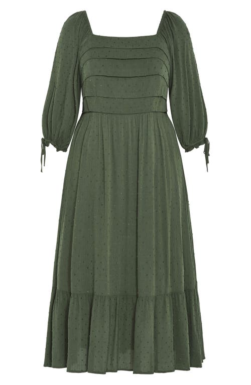 City Chic The Ally Clip Dot Maxi Dress In Green