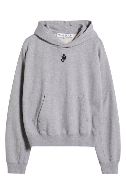 Jw Anderson Anchor Embroidered Hooded Sweatshirt In Gray
