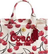 COACH Cargo Tote Bag 20 With Cherry Print