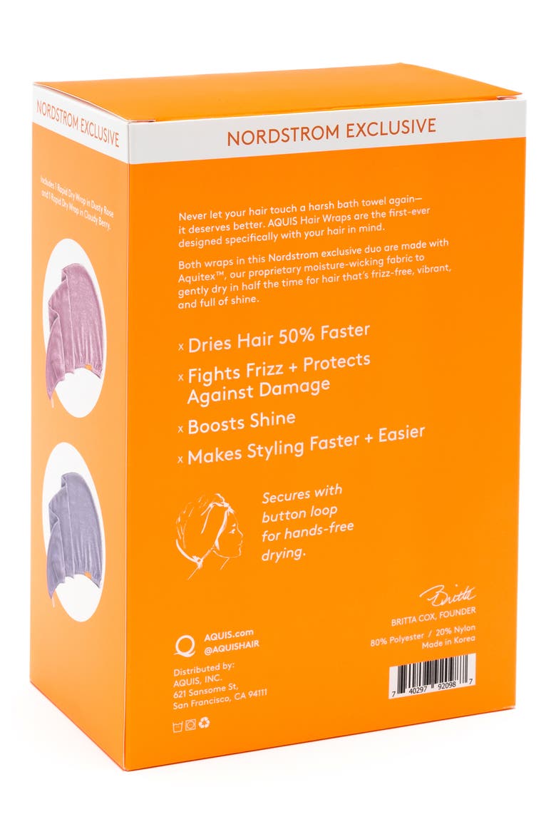Rapid Dry Lisse Hair Wrap Towel Duo-$60 Value (Nordstrom Exclusive), Alternate, color, PINK / BLUE