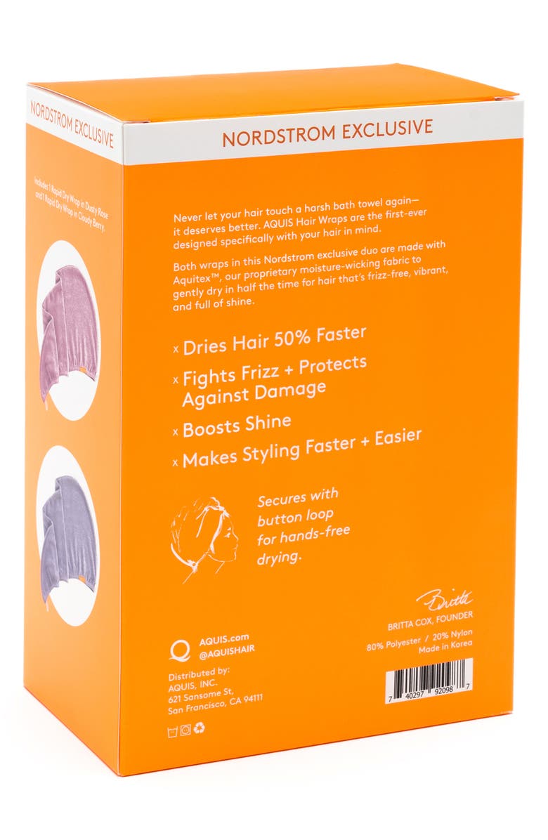 AQUIS Rapid Dry Lisse Hair Wrap Towel Duo-$60 Value, Alternate, color,