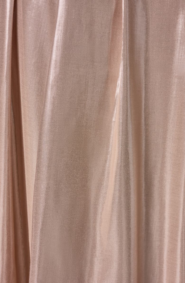 Donna Karan New York Shine Pleated Midi Skirt, Alternate, color, Snow Petal/ Silver