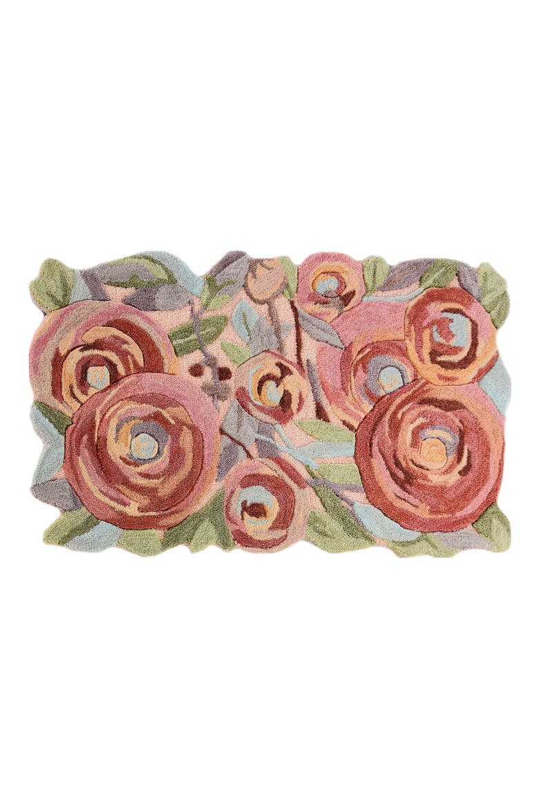 Sonias Rose Floral Rug, Main, color, PINK