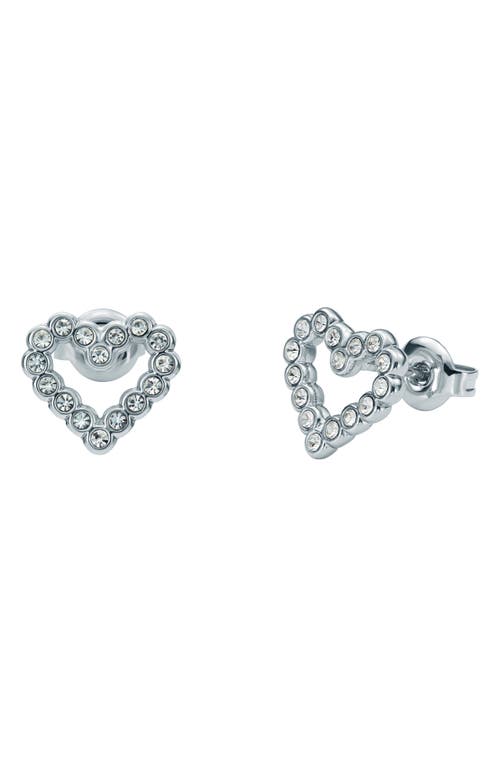 Ted Baker Amorina Crystal Halo Heart Stud Earrings In Silver Tone/clear Crystal