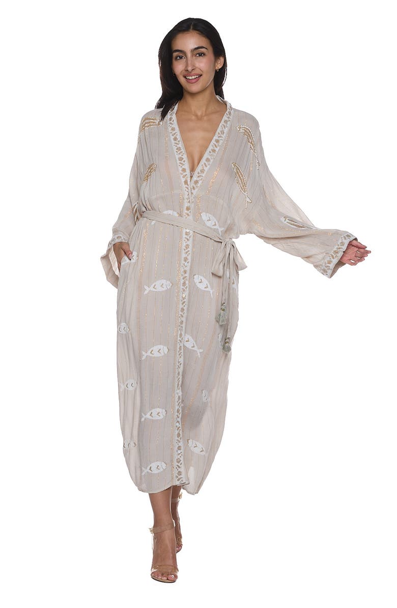 RANEES Long Sleeve Cover-Up Dress, Alternate, color,